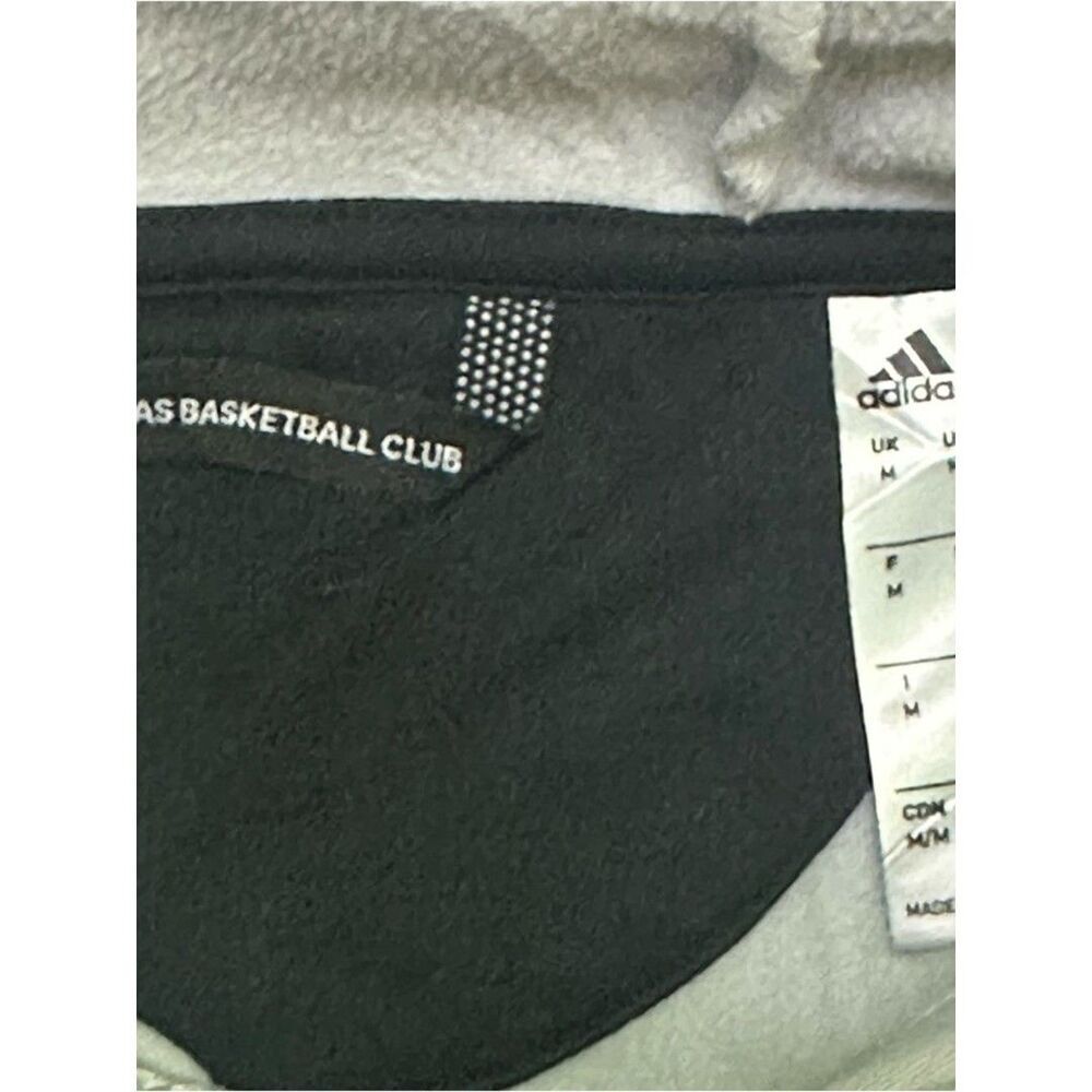 adidas Black and Light Gray Basketball Club Hoodie - Picture 3 of 9